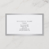 Silver Grey White Lijst Minimale Metallic Event Pl Visitekaartje (Achterkant)