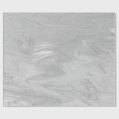 Silver Grey White Marble Molten Metallic Shiny Cadeaupapier (Vlak)