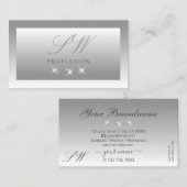 Silver Grey White Ombre Sparking Jewels Initialen Visitekaartje (Voorkant / Achterkant)
