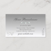 Silver Grey White Ombre Sparking Jewels Monogram Visitekaartje (Achterkant)