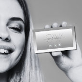 Silver Grey White Ombre Sparking Jewels Monogram Visitekaartje