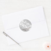 Silver Grey White Shimmery Sparkle Handgemaakte La Ronde Sticker (Envelop)