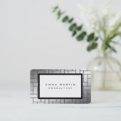 Silver Grey White — uniek rendy creatief Visitekaartje (Staand voorkant)