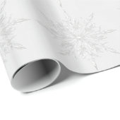 Silver Grey Winter Ice Crystals Groot patroon Cadeaupapier (Rol Hoek)