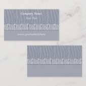 Silver Grey Zebra Print Visitekaartje (Voorkant / Achterkant)