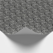 Silver Grey Zebra Stripes Pattern Cadeaupapier (Hoek)