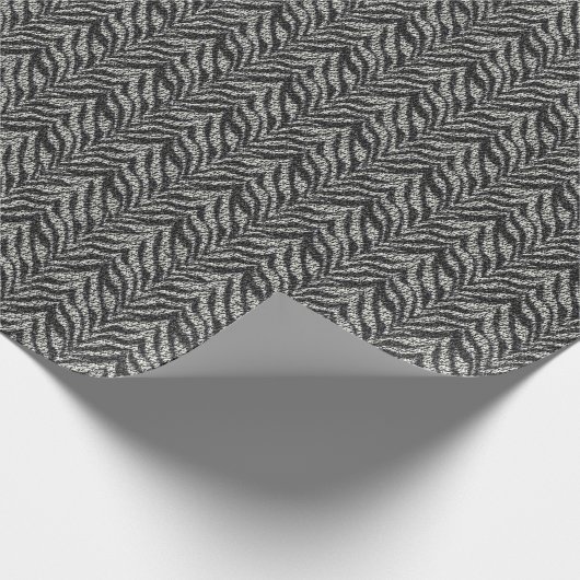 Silver Grey Zebra Stripes Pattern Cadeaupapier (Hoek)