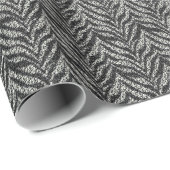 Silver Grey Zebra Stripes Pattern Cadeaupapier (Rol Hoek)