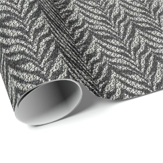 Silver Grey Zebra Stripes Pattern Cadeaupapier (Rol Hoek)