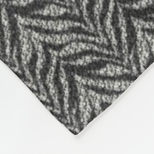 Silver Grey Zebra Stripes Pattern Fleece Deken (Hoek)
