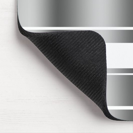 Silver-grijs en White Stripes Pattern Muismat (Hoek)