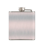 Silver-grijs metalen geborsteld aluminium look heupfles (Achterkant)