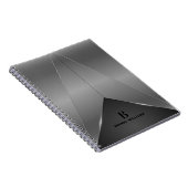 Silver grijs metalen geometrisch ontwerp notitieboek (Rechterzijde)