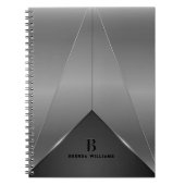 Silver grijs metalen geometrisch ontwerp notitieboek (Voorkant)