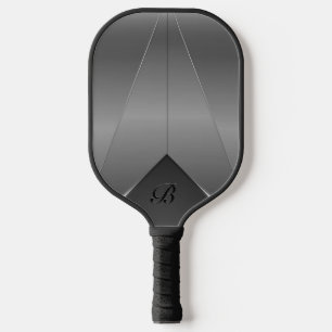 Silver grijs metalen geometrisch ontwerp pickleball paddle