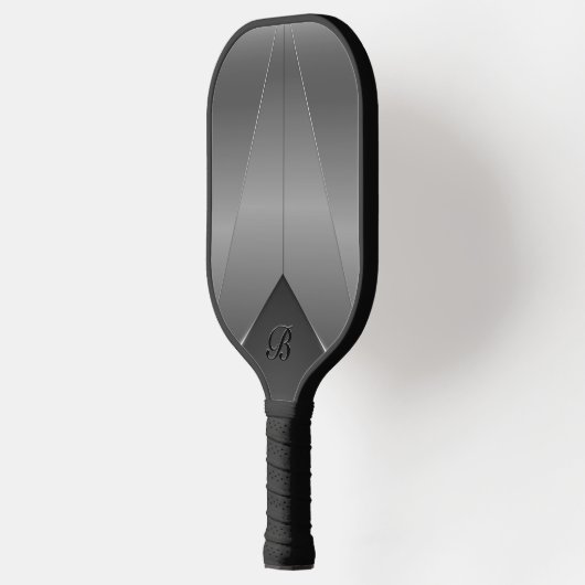 Silver grijs metalen geometrisch ontwerp pickleball paddle (Links)