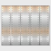 Silver-grijze metalen strepen patroon cadeaupapier (Vlak)