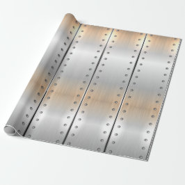 Silver-grijze metalen strepen patroon cadeaupapier