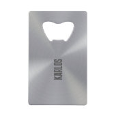 Silver-grijze metalen textuur 2 creditkaart flessenopener (Voorkant)