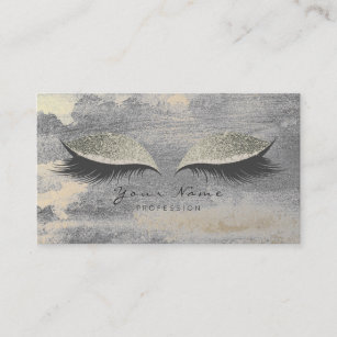 Silver Grungy Lashes Gold Cement-Benoemingskaart Visitekaartje