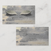 Silver Grungy Lashes Gold Cement-Benoemingskaart Visitekaartje (Voorkant / Achterkant)