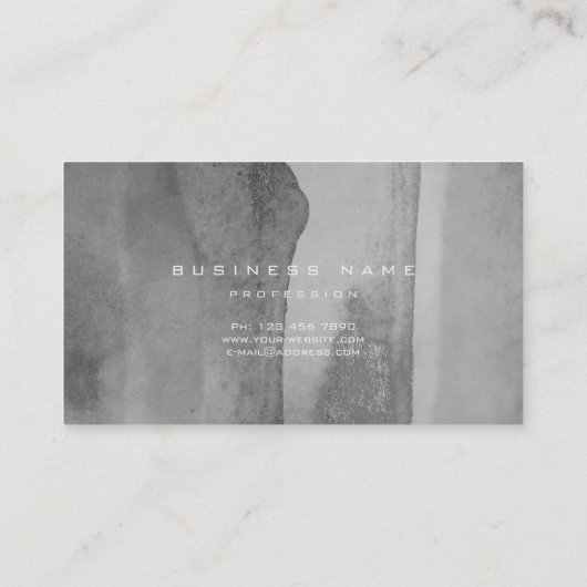 Silver Grungy Monochrom Cement Wall Grey Minimale Visitekaartje (Achterkant)