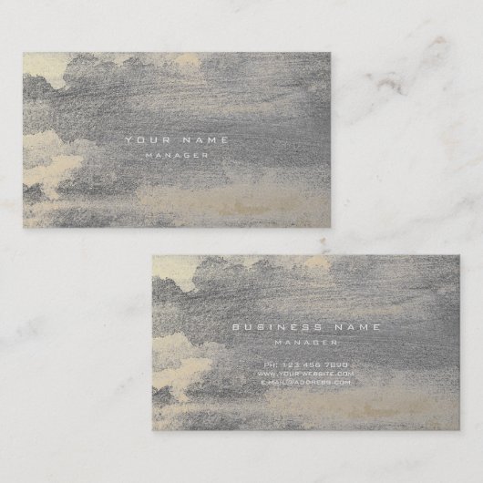 Silver Grungy Sepia Gold Cement Wall Grijze minima Visitekaartje (Voorkant / Achterkant)