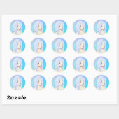 Silver Hair Beauty Ronde Sticker (Vel)