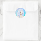 Silver Hair Beauty Ronde Sticker (Tas)