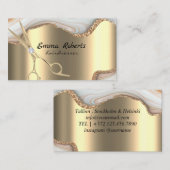 Silver Hairdresser Gradient Glitter Modern Visitekaartje (Voorkant / Achterkant)