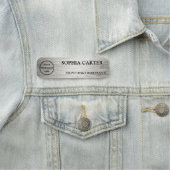 Silver Hairline Classic Name Badge Custom (In situ)