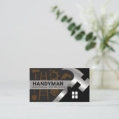 Silver Hammer Home Silhouette Handyman Tools Visitekaartje (Staand voorkant)