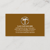 Silver Hammer On Timber Wood Grain Visitekaartje (Achterkant)