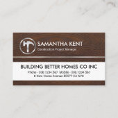 Silver Hammer On Timber Wood Grain Visitekaartje (Voorkant)