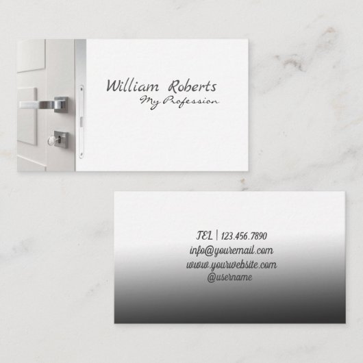 Silver Handle Deuren Bezoekend Kaart Design Visitekaartje (Voorkant / Achterkant)
