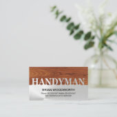 Silver Handyman Signaal houten korrels Visitekaartje (Staand voorkant)