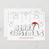 Silver Hanging Decoration Feestdagenkaart (Voorkant / Achterkant)