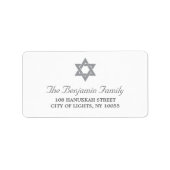 Silver Hanukkah Star van David Holiday Adres Etiket (Voorkant)