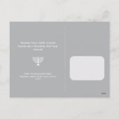 Silver Hanukkah Star van David Pattern Modern foto Feestdagenkaart (Achterkant)
