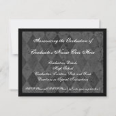 Silver Harlequin Round Lijst Photo Afstuderen Kaart (Achterkant)