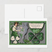 Silver Harp, Shamrock, St. Patrick's Day,  Briefkaart (Voorkant / Achterkant)