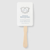 Silver-hart donkerblauw- en wittrouwprogramma handwaaier (Voorkant)