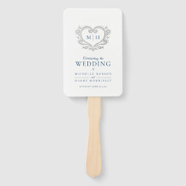 Silver-hart donkerblauw- en wittrouwprogramma handwaaier