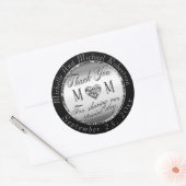 Silver Hartelijk dank voor uw klassieke ronde Stic Ronde Sticker (Envelop)