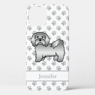 Silver Havanese Cartoon Dog Illustration & Name Case-Mate iPhone Case