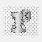 Silver Havanese Cute Cartoon Dog Illustratie Fleece Deken (Voorkant (Horizontaal))