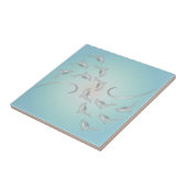 "Silver Hawaiian Waves" | Moderne kustlijn Tegeltje (Zijkant)