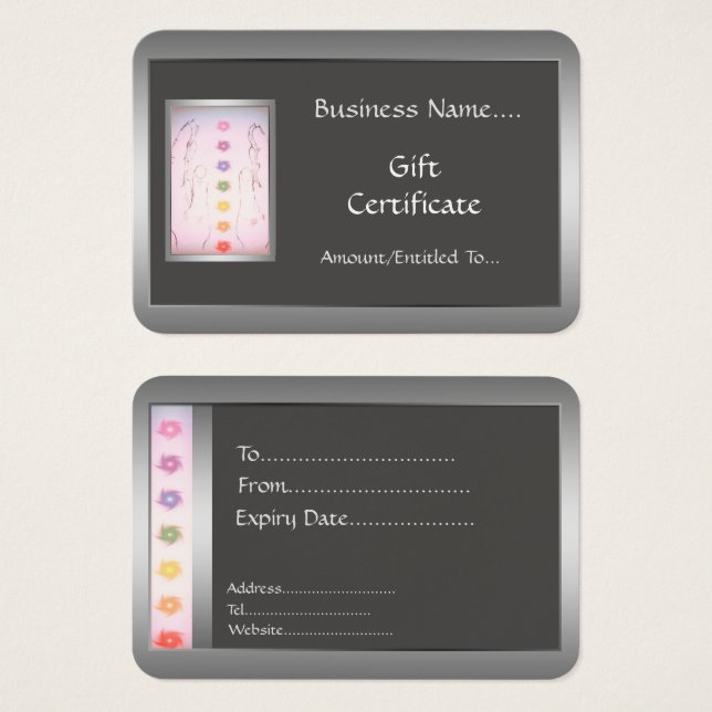 Silver Healing Hands Holistic Gift Kaart design (Voorkant /achterkant)