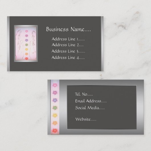 Silver Healing Hands Holistisch design Visitekaartje (Voorkant / Achterkant)