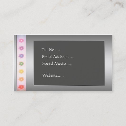 Silver Healing Hands Holistisch design Visitekaartje (Achterkant)